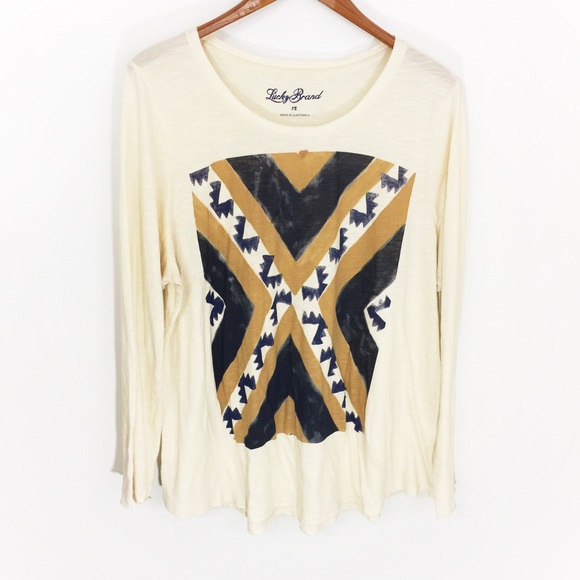 Lucky Brand Tops - Lucky brand graphic long sleeve shirt plus size 1x